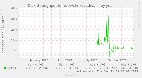 Disk throughput for /dev/shrikessd/var